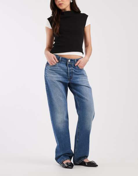 Levi's - 501 90's - Rechte jeans in middenblauw - view 1