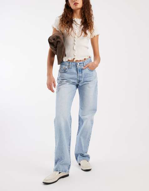 Levi's 501 '90s straight denim jeans in light blue - view 1