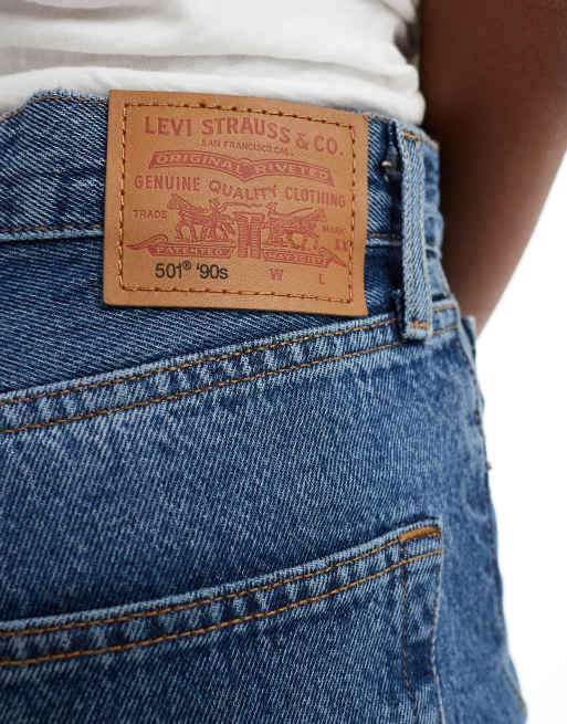 Levi's 501 90's straight jeans in mid blue | ASOS