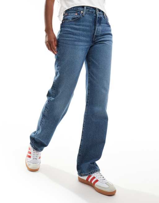 Levi's 501 90's straight jeans in mid blue, 5 of 5