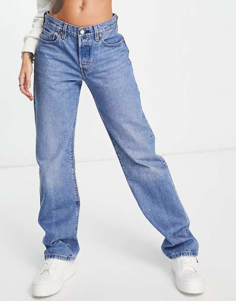 Levi's 501 90's straight jeans in mid wash blue - view 1