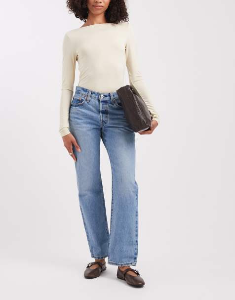 Levi's 501 '90s straight jeans in mid wash - view 1