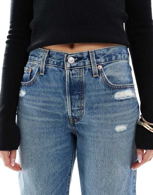 Levi's 501 90's straight jeans in vintage mid wash blue | ASOS