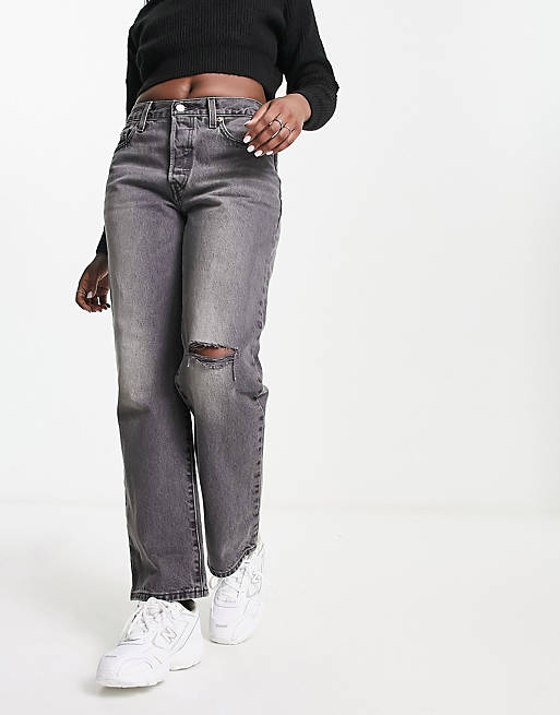 Levi's 501 90's straight leg jeans in grey | ASOS
