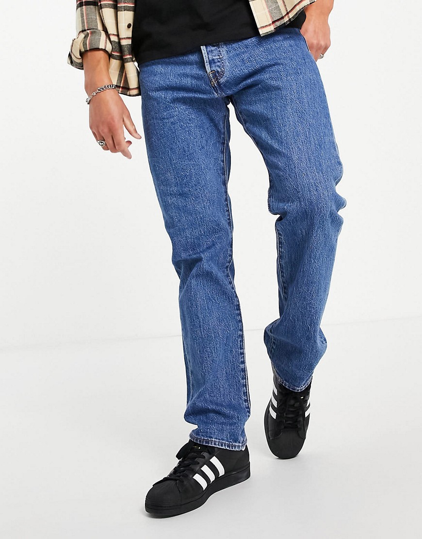 Levi's 501 - '93 - Cropped jeans met rechte pasvorm in blauw met medium wassing