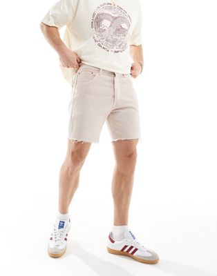 Levi's 501 '93 denim shorts with distressed hem in light cream