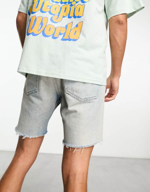 Levi's - 501 '93 - Pantaloncini di jeans lavaggio azzurro con frange sui bordi, 3 di 4