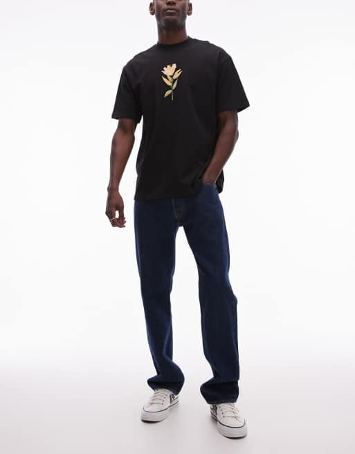 Levi's - 501 - '93 - Ruimvallende jeans met rechte pasvorm in donkere wassing