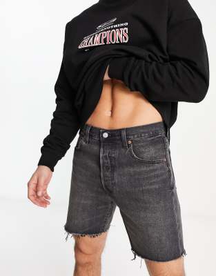 Levi's 501 '93 denim shorts in black wash with raw hem - ASOS Price Checker