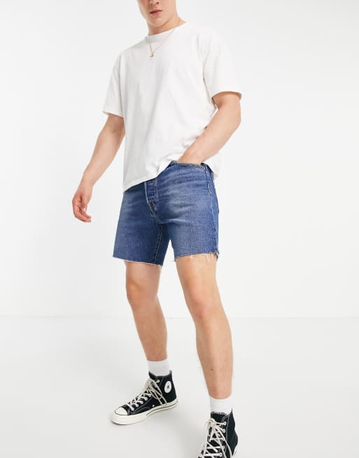 Levi's 501 93 straight fit denim shorts in mid wash blue | ASOS