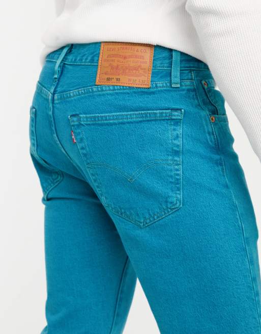 Levi s 501 93 straight fit jeans in bleu eyes turquioise vintage