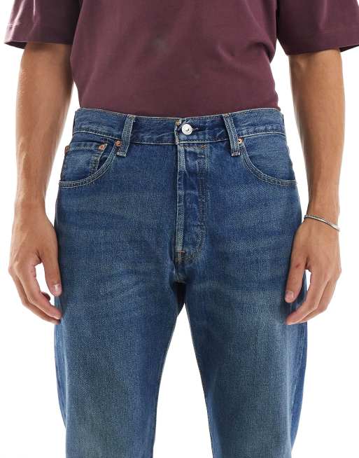 Levi's 501 '93 straight jeans in dark vintage wash , 4 of 5