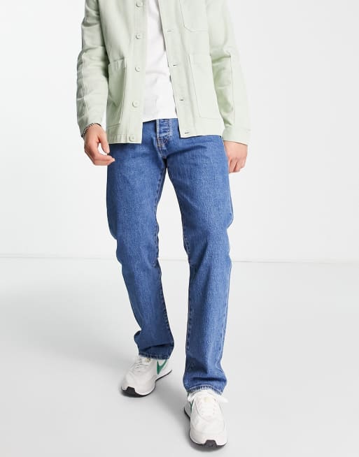 Levi's 501 93' straight jeans in mid blue wash | ASOS