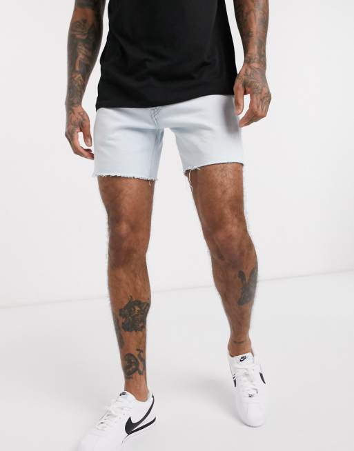 Levi's 501 93 straight raw hem denim shorts in sausage bleach wash | ASOS