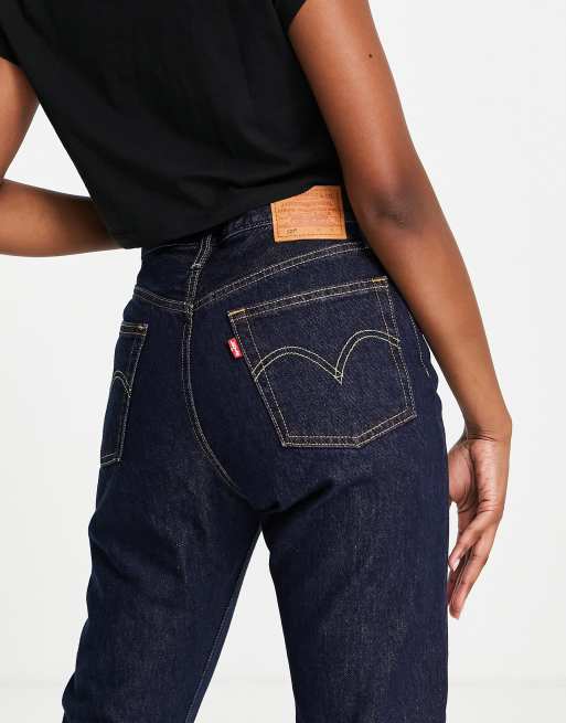 Levi's – 501 – Ankellånga jeans med raka ben, hög midja och mörkblå tvätt , 2 av 4