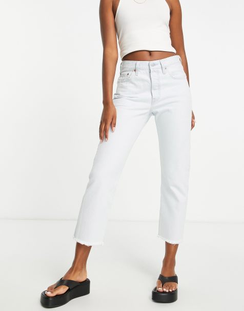 Levi's – 501 – Bielone jeansy z krótszymi prostymi nogawkami i podwyższonym stanem - view 1