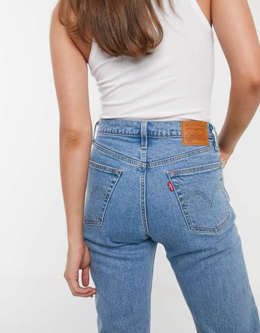 Levi's - 501 blå crop-jeans med trevlet kant, 3 af 4