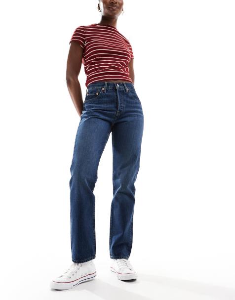 Levi's – 501 – Ciemnoniebieskie jeansy o prostym kroju z krótszymi nogawkami - view 1