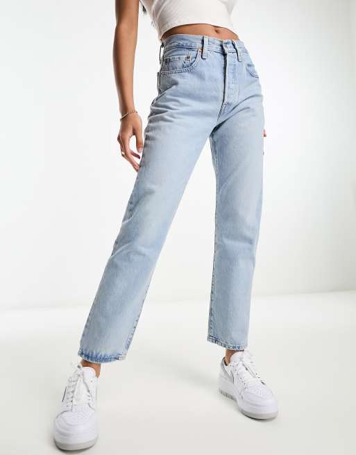 Levi's® 501® CROP - Straight leg jeans - light blue denim/light-blue denim  