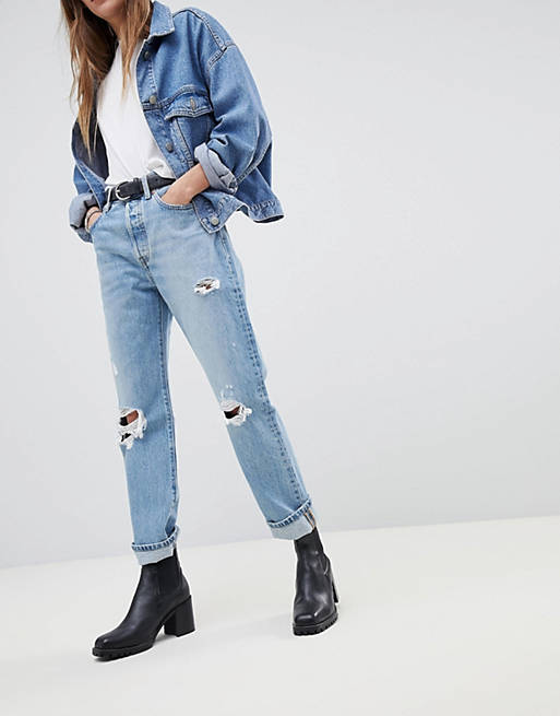 Levi's 501 Crop Jean with Abrasions | ASOS
