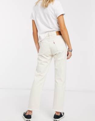 levis 501 crop jeans white