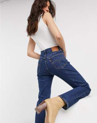 levi's 501 crop jeans blue