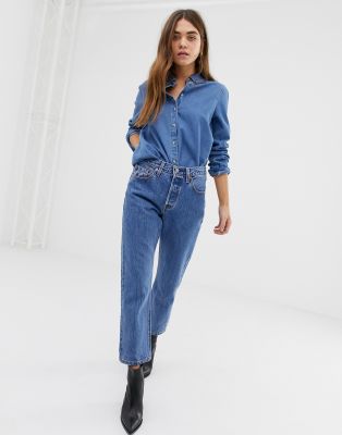 levi's 501 crop jean in light wash