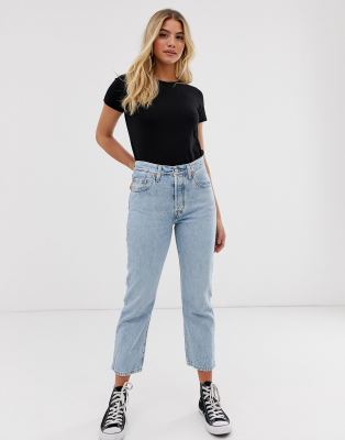 levi's 501 crop jeans straight leg