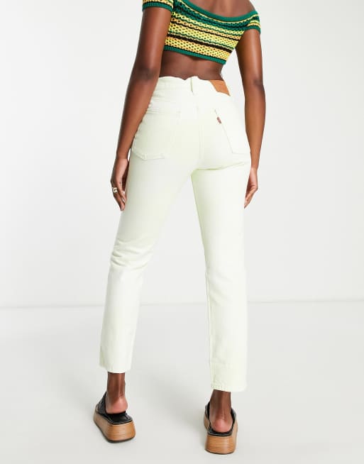 Levi's 501 crop best sale white