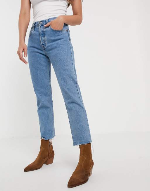 Levi's raw on sale hem jeans