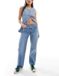 [Levi's] Levi's 501 crop straight fit jeans in washed blue W25 L29 SWEETEST TABOO