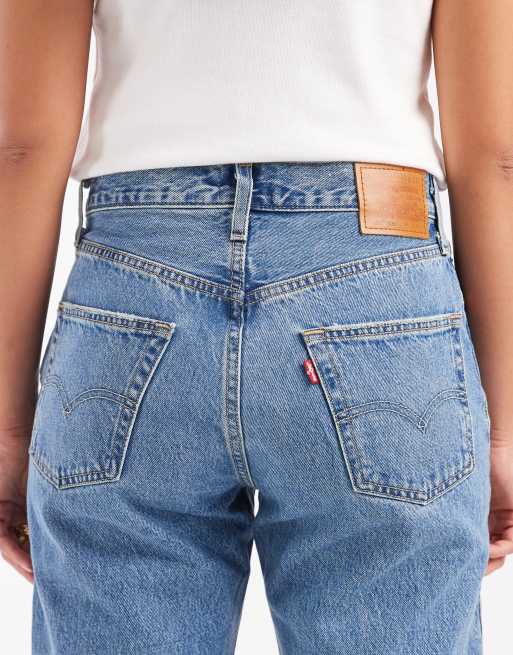 Levi's 501 crop straight jeans in washed blue , 5 of 5