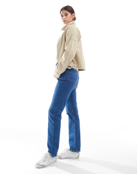 Levi's - 501 - Cropped blå jeans med lige ben - view 1