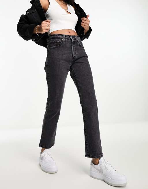 Levi's - 501 - Cropped jeans met rechte pijpen in zwarte wassing