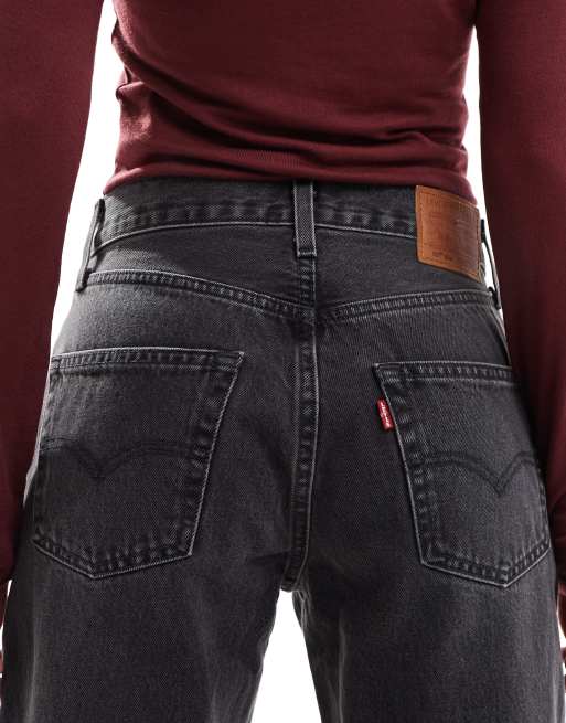 Levi's - 501 - Cropped rechte jeans in zwart met wassing , 4 van 5