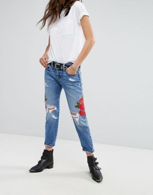 Levi's 501 Cropped Tapered Jean with 