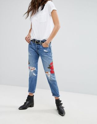 levis rose embroidered jeans