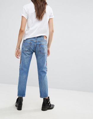 levis rose embroidered jeans