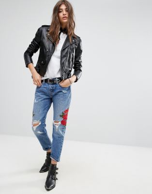 levis rose embroidered jeans