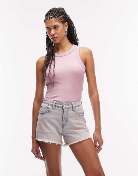 Levi's - 501 Curve - Short in blauw met bleekwassing - view 1