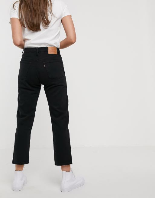 Levi's – 501 – Czarne jeansy z krótszymi prostymi nogawkami i podwyższonym stanem, 2 z 4