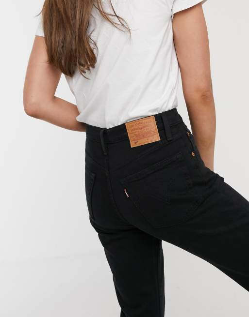 Levi's – 501 – Czarne jeansy z krótszymi prostymi nogawkami i podwyższonym stanem, 3 z 4