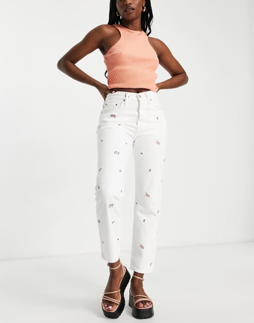 Levi's 501 shop crop white