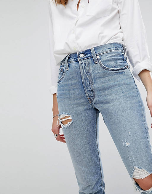 Het breng de actie je bent Levi's 501 - Gescheurde skinny jeans met hoge taille | ASOS