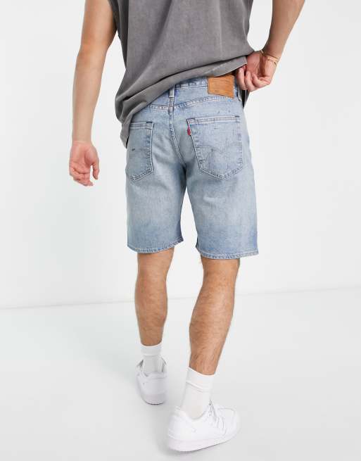 Levi s 501 hemmed denim shorts in light blue wash