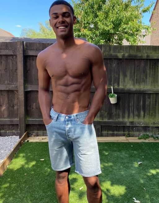 Levi s 501 hemmed straight denim shorts in light vintage wash