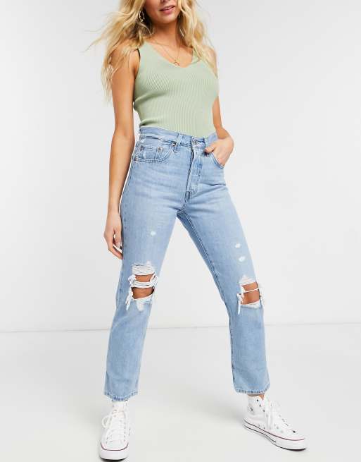 Levi's straight hotsell ripped jeans