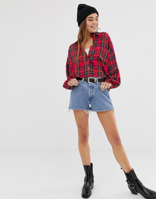 Levi's 501 high rise shorts flat on sale broke