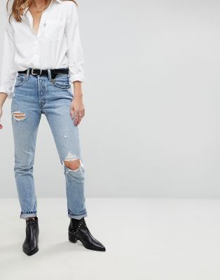 501 skinny distressed light wash jeans levi's