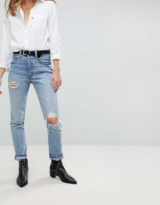 Levi's 501 High Rise Skinny Jean with Rips | ASOS